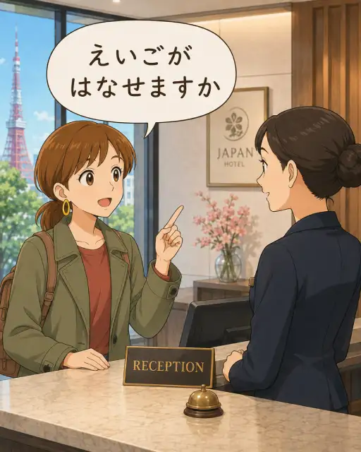 Illustration pour le phrase eigo ga hanasemasu ka