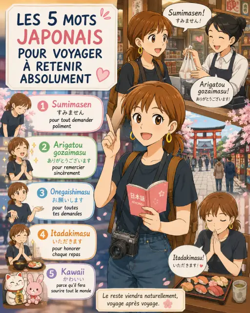Les 5 mots japonais pour voyager à retenir absolument